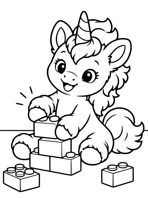 Uni stacks chunky toy blocks for a cheerful school-day building activity